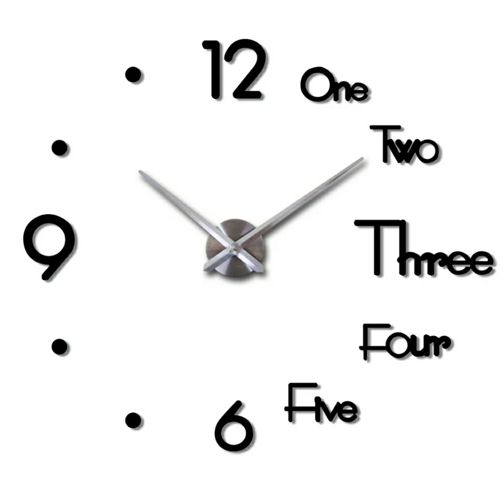 💥IN STOCK💥 BLACK 3D Sticker Wall Clock - Picture 2 of 6